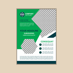 Vector A4 Size Corporate Business Flyer Design Template with bleed.