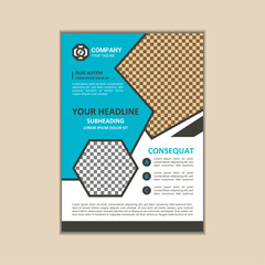 Vector A4 Size Corporate Business Flyer Design Template with bleed.