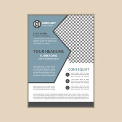 Vector A4 Size Corporate Business Flyer Design Template with bleed.