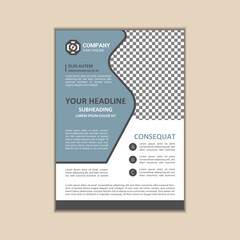 Vector A4 Size Corporate Business Flyer Design Template with bleed.