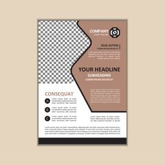 Vector A4 Size Corporate Business Flyer Design Template with bleed.