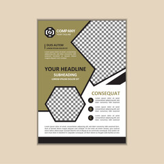 Vector A4 Size Corporate Business Flyer Design Template with bleed.