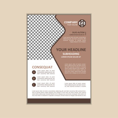 Vector A4 Size Corporate Business Flyer Design Template with bleed.