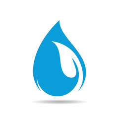 ecology waterdrop logo vector icon illustration