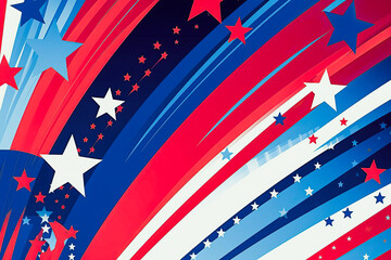 Patriotic graphic design, 4th of July, Memorial Day. Generative AI - obrazy, fototapety, plakaty