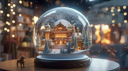 クリスマス、プレゼント、スノードーム | Christmas, presents, snow globes, Generative AI	