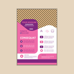 Vector A4 Size Corporate Business Flyer Design Template with bleed.