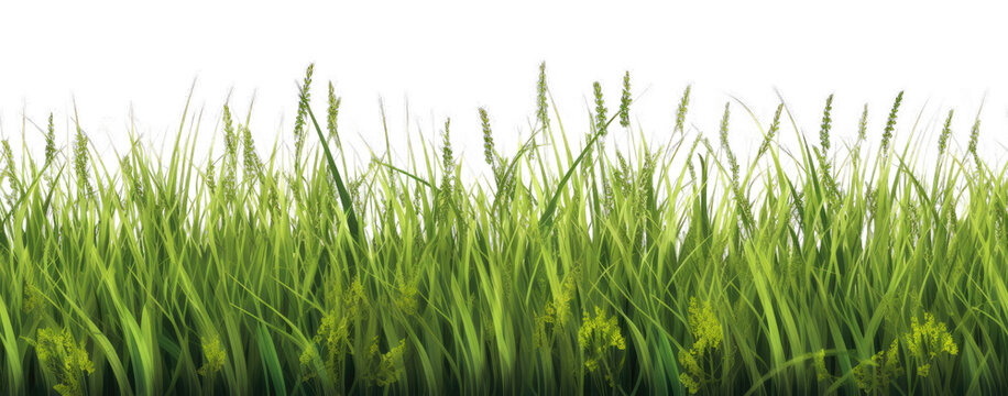 Grass Footer Border Seamless Tile Isolated on Transparent Background - Generative AI
