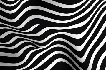 Abstract black and white wavy stripes.