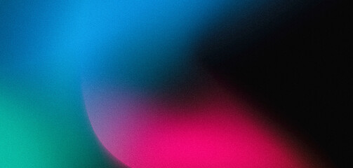 Abstract gradient background blue red green black grainy texture copy space large banner size