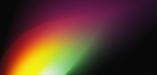 Vibrant rainbow colors noise texture background glowing red green yellow black color gradient blurred lights abstract webpage header design