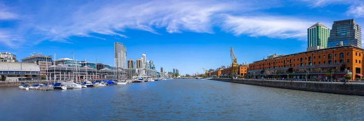 Zelfklevend Fotobehang Argentina, Buenos Aires, skyline and cityscape of Puerto Madero, a waterfront Rio De La Plata. © eskystudio