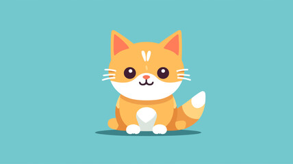 Cute cat vector illustration with a flat cartoon design.