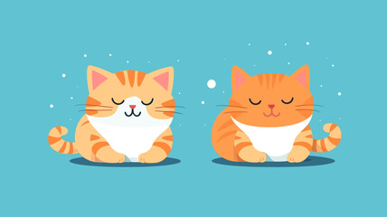 Cute cat vector illustration with a flat cartoon design.