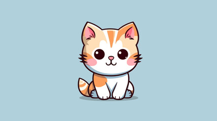 Cute cat vector illustration with a flat cartoon design.