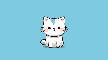 Cute cat vector illustration with a flat cartoon design.