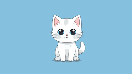 Cute cat vector illustration with a flat cartoon design. © DRN Studio