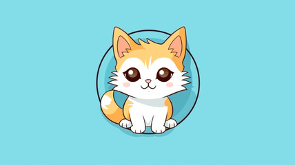 Cute cat vector illustration with a flat cartoon design.