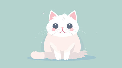 Cute cat vector illustration with a flat cartoon design.