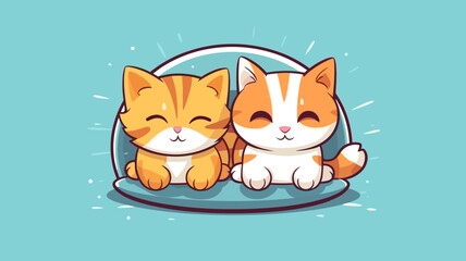 Cute cat vector illustration with a flat cartoon design.