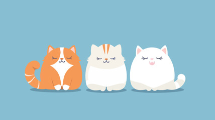 Cute cat vector illustration with a flat cartoon design.