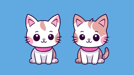 Cute cat vector illustration with a flat cartoon design.