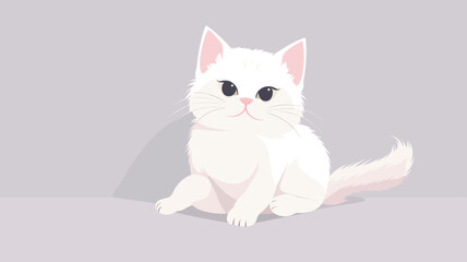Obraz premium Cute cat vector illustration with a flat cartoon design.