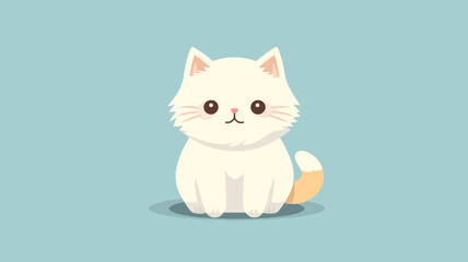 Cute cat vector illustration with a flat cartoon design.