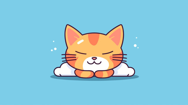 Cute cat vector illustration with a flat cartoon design.