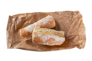 Fresh homemade yeast rustic bread with transparent background png