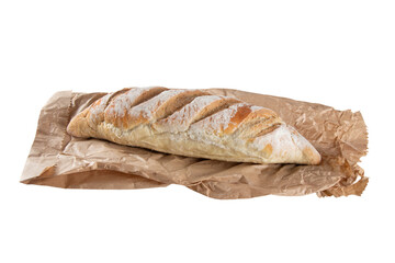 Fresh homemade yeast rustic bread with transparent background png