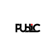 public typography letter monogram logo design