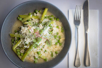risotto pea and asparagus