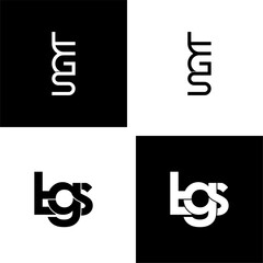 tgs lettering initial monogram logo design set