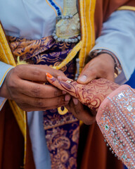 Fototapeta premium henna tattoo on hands