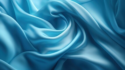 Realistic Blue Satin Fabric Texture Background