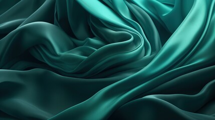 Realistic Green Satin Fabric Texture Background