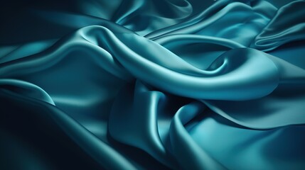 Fototapeta premium Realistic Blue Satin Fabric Texture Background