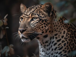 Fototapeta na wymiar Breathtaking Bengal Leopard Portrait AI Generated Generative AI