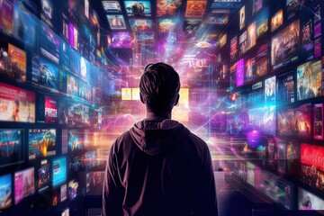 Osoba korzystająca z usługi przesyłania strumieniowego, taka jak Netflix lub Spotify, która wykorzystuje algorytmy AI do sugerowania filmów, programów telewizyjnych lub utworów na podstawie ich historii oglądania i słuchania