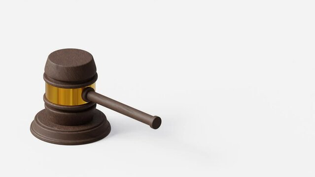 judge gavel hammering 3d looping animation 4k 