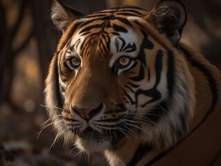 Majestic Tiger Portrait, AI GeneratedMajestic Tiger Portrait: Wild Beauty (AI Generated) Generative AI