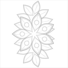 Decorative Doodle flowers in black and white for coloringbook, cover, background, invitation card. Hand drawn sketch for adult anti stress coloring page isolated in white background.-vector