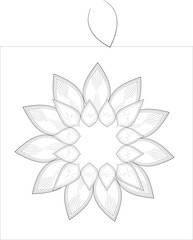 Fototapeta premium Decorative Doodle flowers in black and white for coloringbook, cover, background, invitation card. Hand drawn sketch for adult anti stress coloring page isolated in white background.-vector