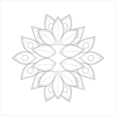 Decorative Doodle flowers in black and white for coloringbook, cover, background, invitation card. Hand drawn sketch for adult anti stress coloring page isolated in white background.-vector