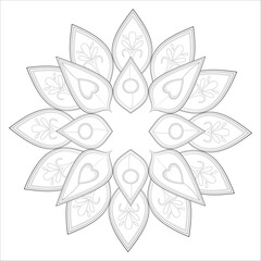 Decorative Doodle flowers in black and white for coloringbook, cover, background, invitation card. Hand drawn sketch for adult anti stress coloring page isolated in white background.-vector