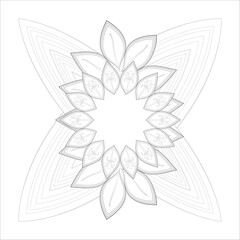 Decorative Doodle flowers in black and white for coloringbook, cover, background, invitation card. Hand drawn sketch for adult anti stress coloring page isolated in white background.-vector