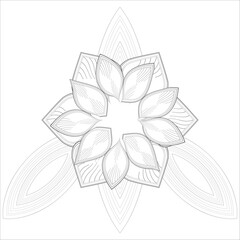 Fototapeta premium Decorative Doodle flowers in black and white for coloringbook, cover, background, invitation card. Hand drawn sketch for adult anti stress coloring page isolated in white background.-vector
