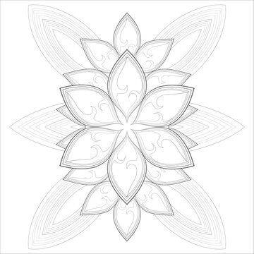Decorative Doodle flowers in black and white for coloringbook, cover, background, invitation card. Hand drawn sketch for adult anti stress coloring page isolated in white background.-vector