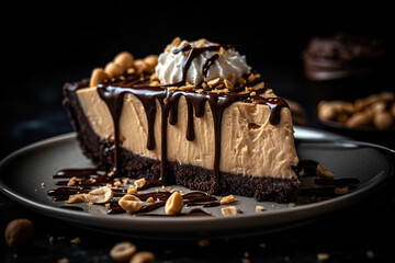 Decadent Slice of Peanut Butter Pie: A Perfect Balance of Creamy and Chocolatey